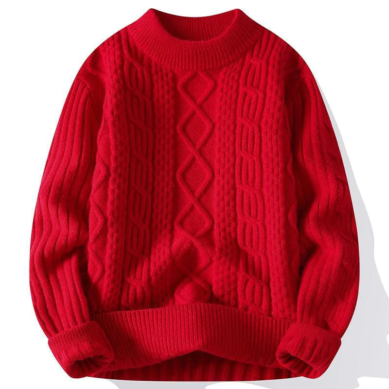 Mateo Jersey de Punto Trenzado - Suéter Beige Premium