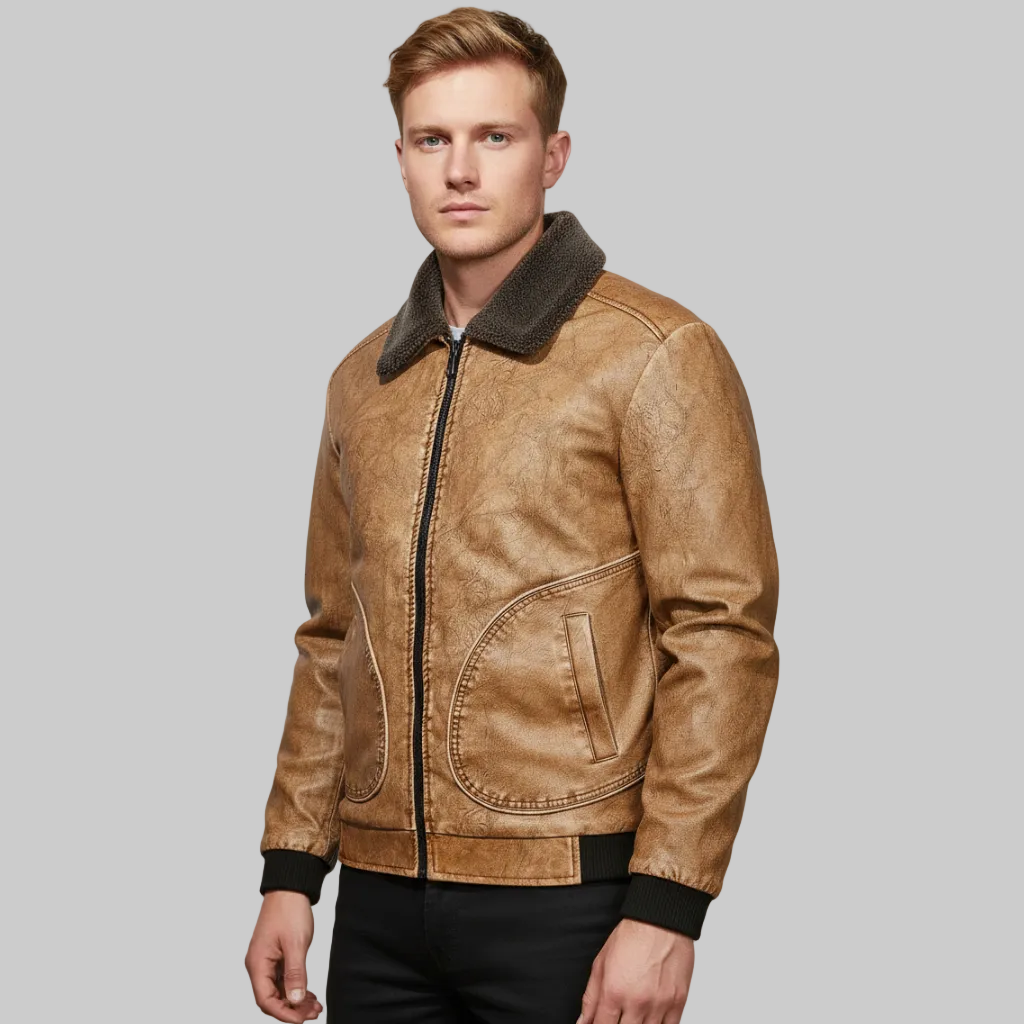 DIEGO -CHAQUETA DE CUERO CON FORRO TÉRMICO