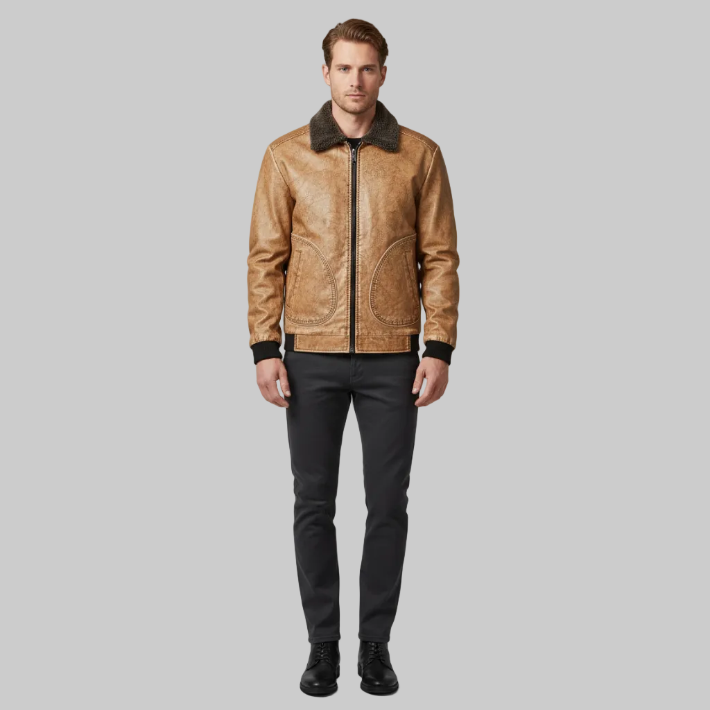 DIEGO -CHAQUETA DE CUERO CON FORRO TÉRMICO