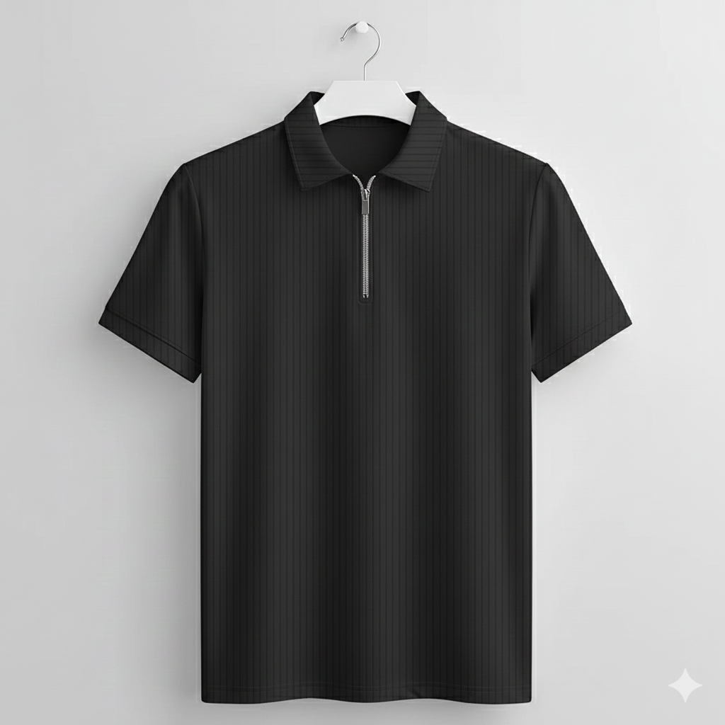 CARLOS-POLO DE PUNTO ACANALADO CON CREMALLERA