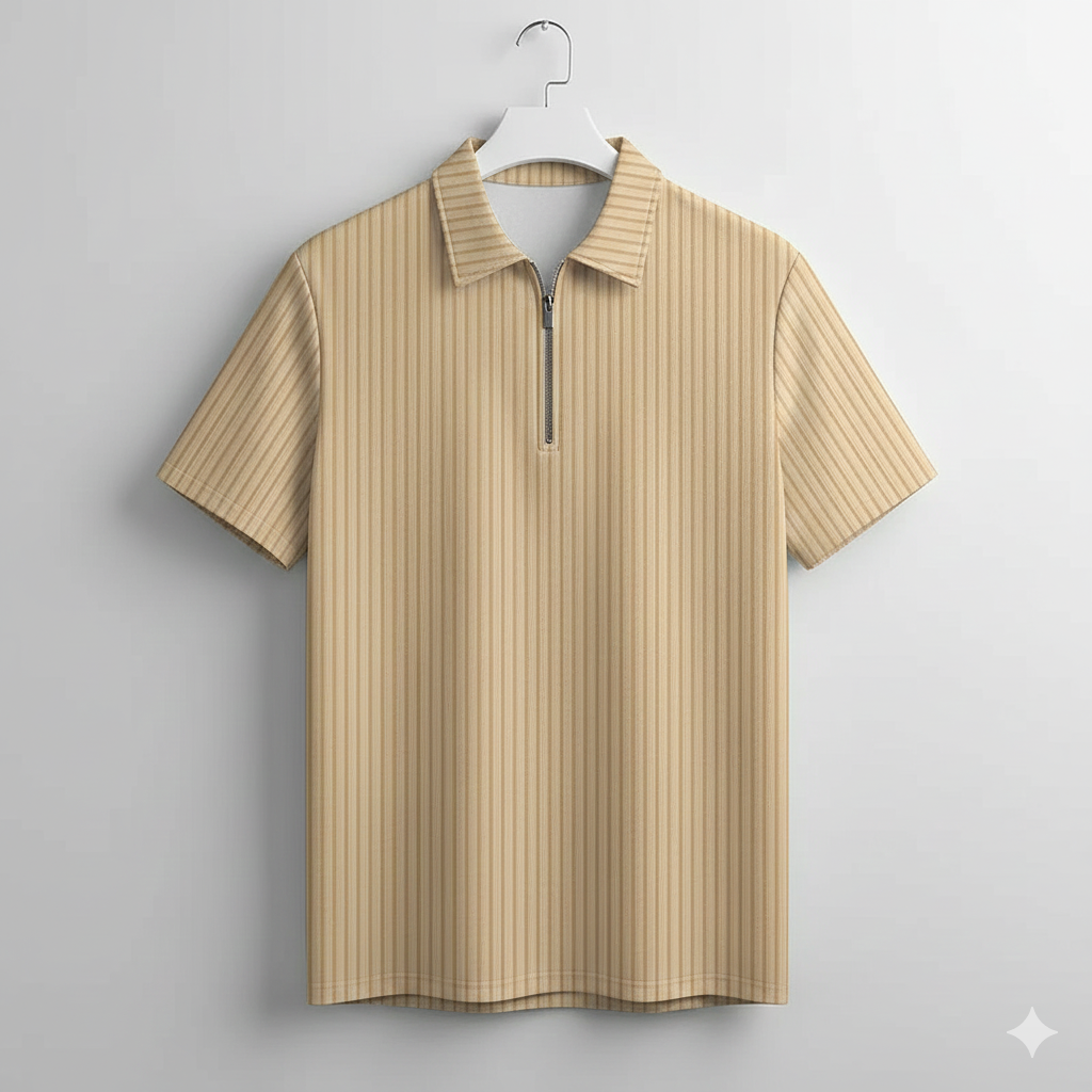 CARLOS-POLO DE PUNTO ACANALADO CON CREMALLERA