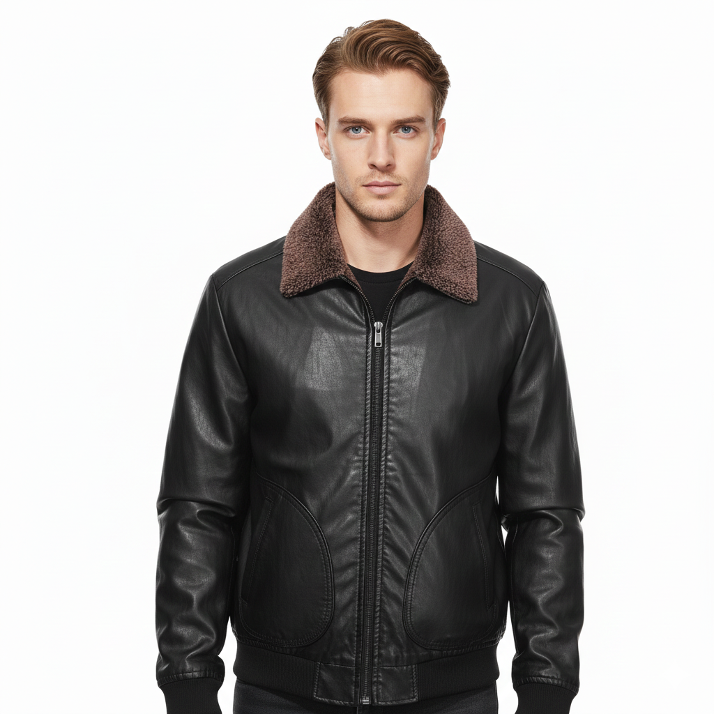 DIEGO -CHAQUETA DE CUERO CON FORRO TÉRMICO