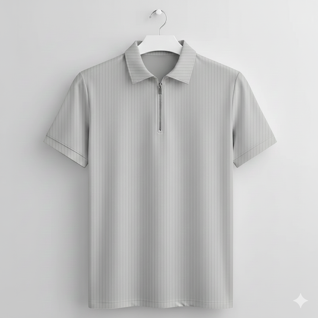 CARLOS-POLO DE PUNTO ACANALADO CON CREMALLERA