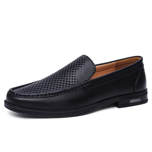Men's Cowhide Loafers - Breathable Slip-On Dress Shoes