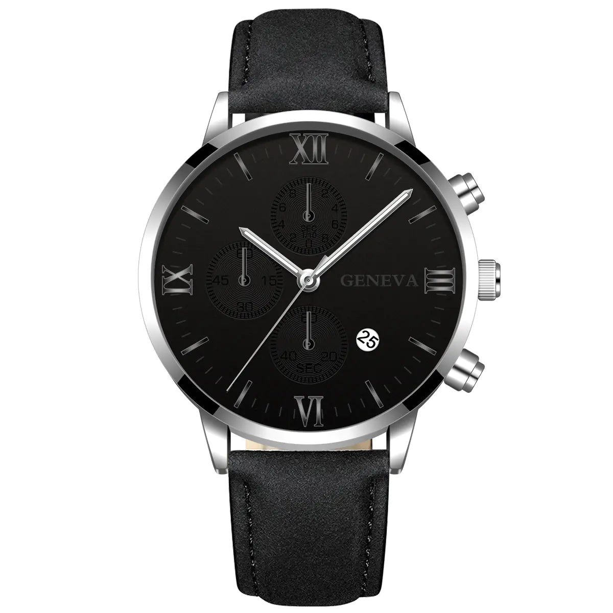 2019 Fashion Men's Three-Eye Geneva Quartz Watch