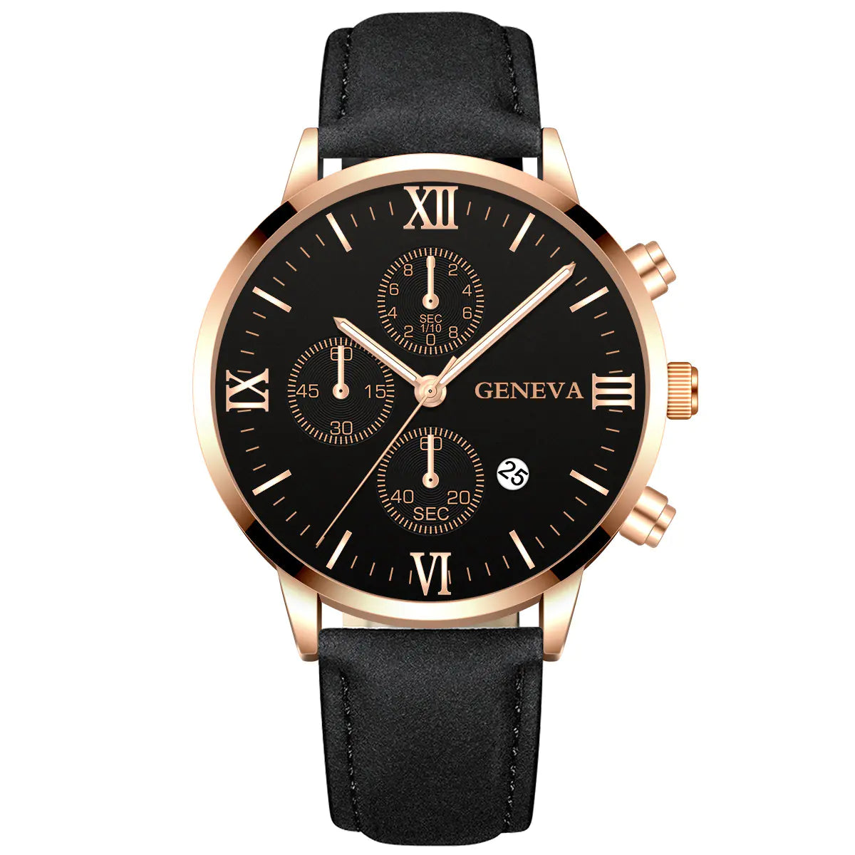 2019 Fashion Men's Three-Eye Geneva Quartz Watch