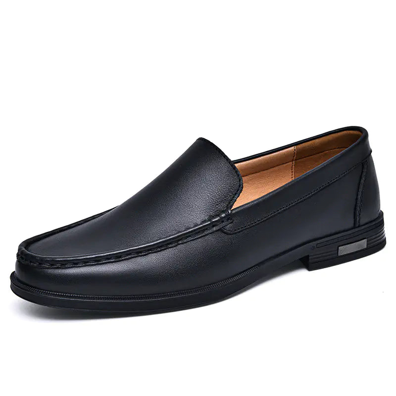 Men's Cowhide Loafers - Breathable Slip-On Dress Shoes