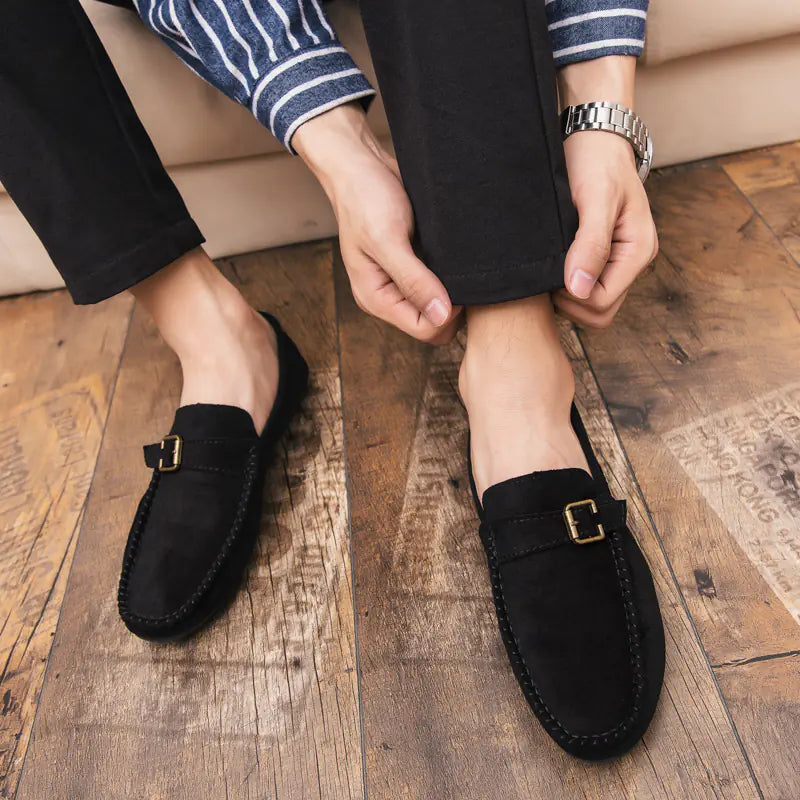 Men's Suede Slip-On Loafers - Casual Driving Shoes
