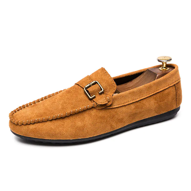 Men's Suede Slip-On Loafers - Casual Driving Shoes