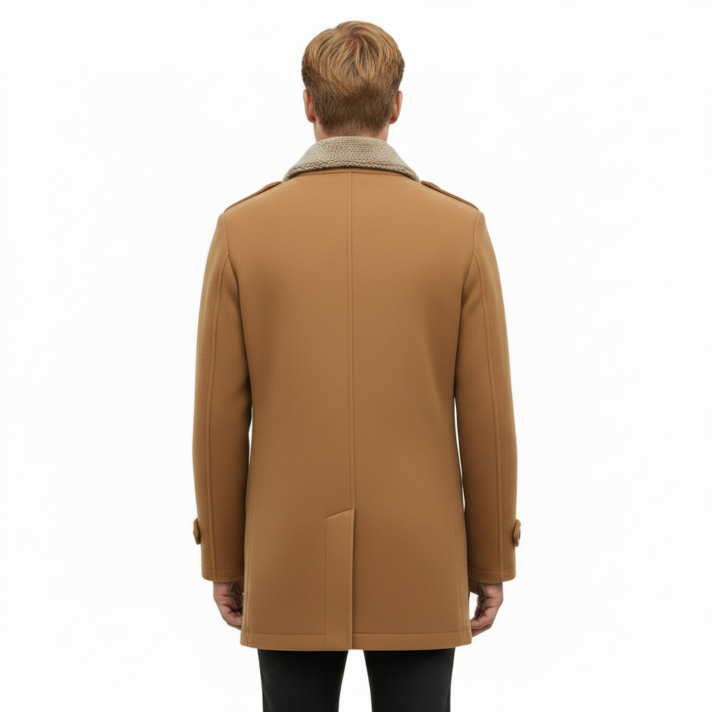 Modelo Casaco Camel - Costas