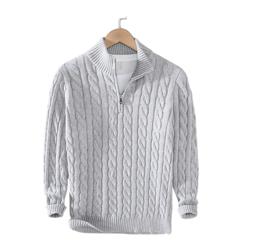 MIGUEL-SUÉTER TRENZADO CON MEDIA CREMALLERA