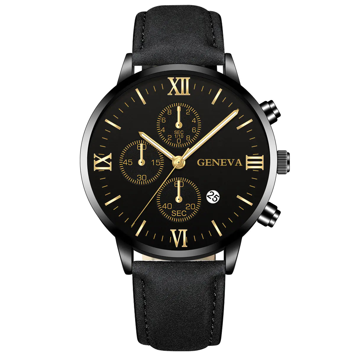 2019 Fashion Men's Three-Eye Geneva Quartz Watch